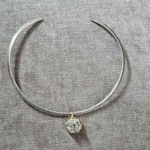 Collar necklace with geode pendant